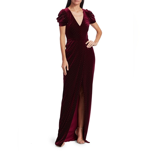 NWT ✨ ML Monique LhuillierVelvet Studded Gown size 10 - Picture 1 of 5